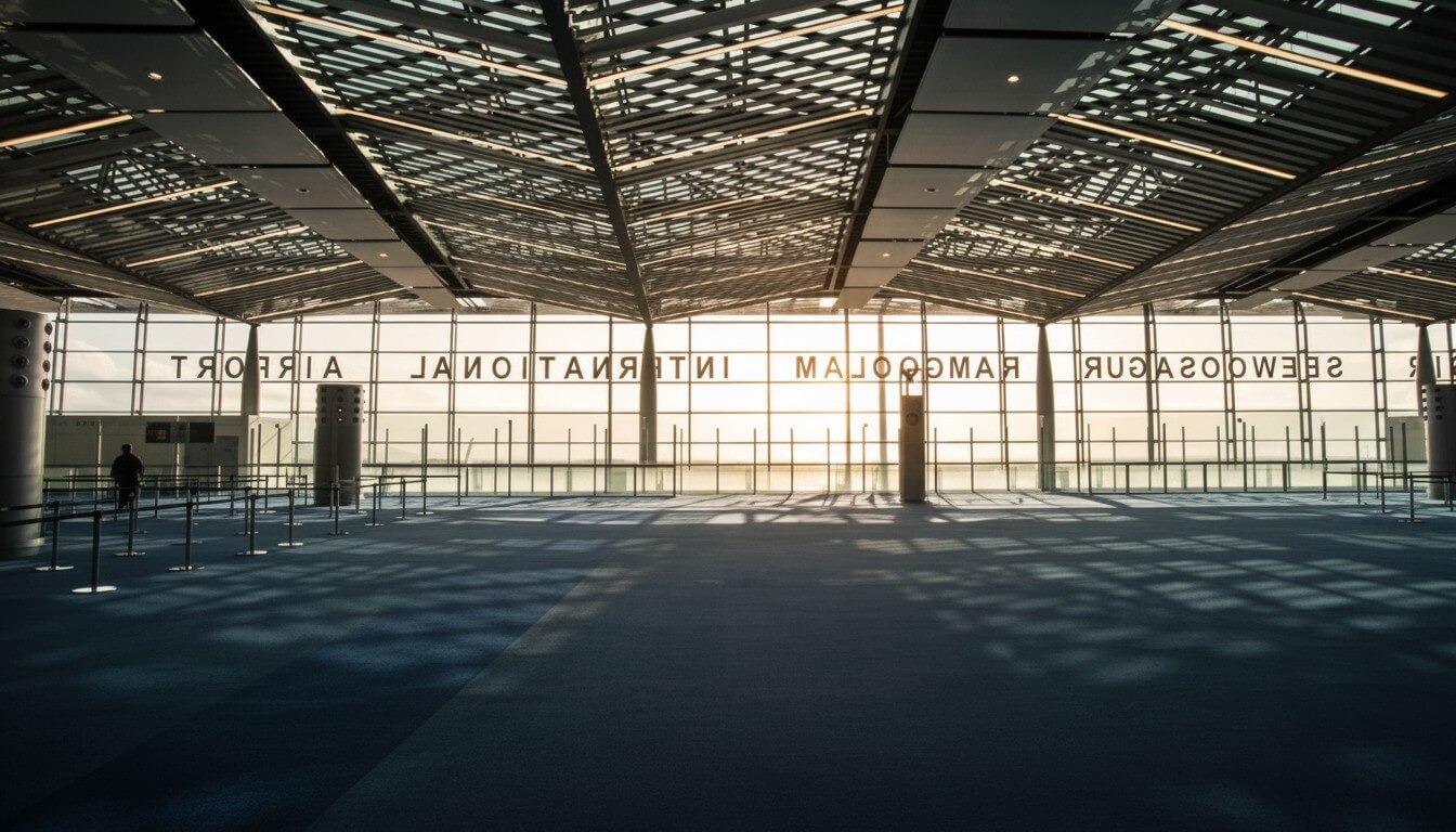 Zone d'attente passagers à l'Aéroport île Maurice